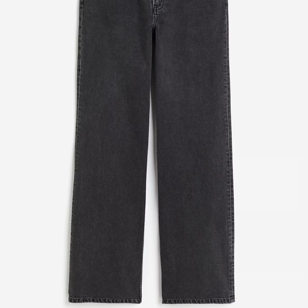 H&M Black BLEECKER HIGH RISE WIDE LEG JEANS